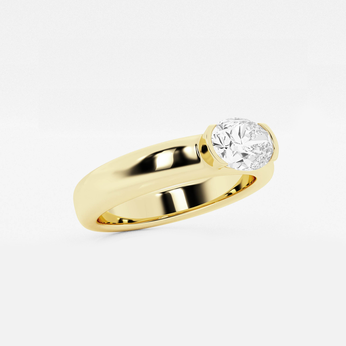 Additional Image 1 for  näas 1 ctw Oval Lab Grown Diamond Half Bezel Stackable Ring